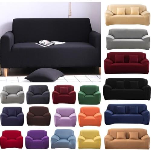 Blue Elastic Sofa Cover Cotton Solid Color Stretch Slipcover Corner Sofa Couch Cover Sofas Cover for Living Room copridivano