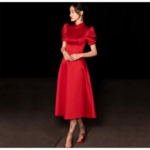 Special Occasion Dress Vintage High Short Luxury Pearls Burgundy A-Line Jersey Floor-Length Elegant Fashion Women Prom Gown E867