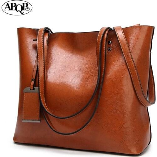 Waxing Leather Bucket Bag Simple Double Strap Handbag Shoulder Bags For Women 2021 All-purpose Shopping Tote Sac Bolsa Feminina