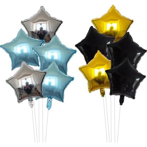 5pcs18 inch star balloon black white rose gold wedding balloon aluminum film birthday party decoration baby shower balloon
