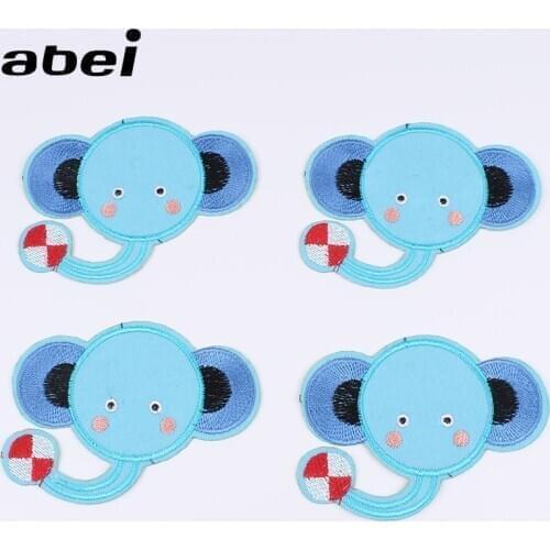 10pcs/lot Cartoon Elephant Patch Iron On Embroidered Animal Fabric Appliques DIY Sewing Jeans Bags Shoes Stickers Coat Badge