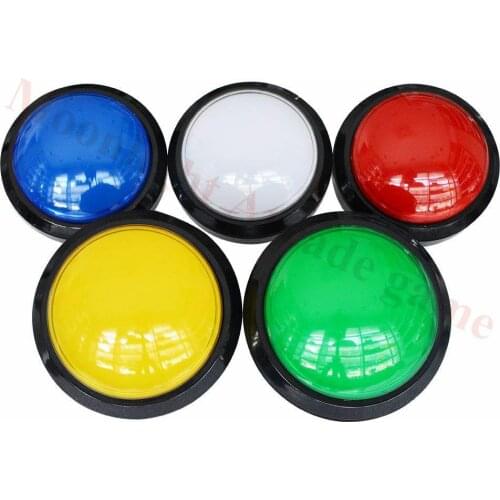 100mm Big Round Push Button LED Illuminated with Microswitch for DIY Arcade Game Machine Parts 12V Large Dome Light Switch