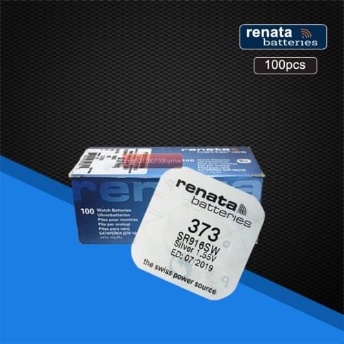 100pack renata Silver Oxide Watch 373 SR916SW 916 1.55V 100% renata 373 renata 916 battery