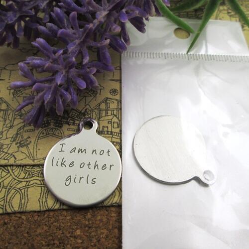 20pcs--" i am not like other girls "stainless steel charms more style for choosing DIY Charms pendants for necklace