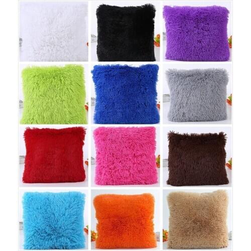 43*43cm Soft Fur Plush Furry Cushion Cover New Pillow Case Decorative Throw Home Bed Room Sofa Decor Car Decoration Pillowcase