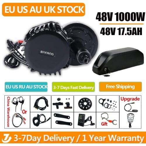 48V 1000W Bafang BBSHD BBS03 Mid Drive Brushless Motor Electric Bike Conversion Kit With 48V Pack 17.5Ah 18650 Ebike Battery