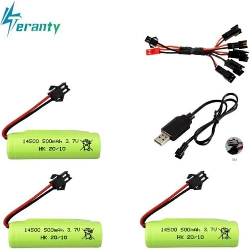 1S 3.7V 500Mah 14500 Lipo Battery and charger Voor DE35 DE38 Dubbelzijdig Rc Tumbling Stunt Afstandsbediening controle Auto
