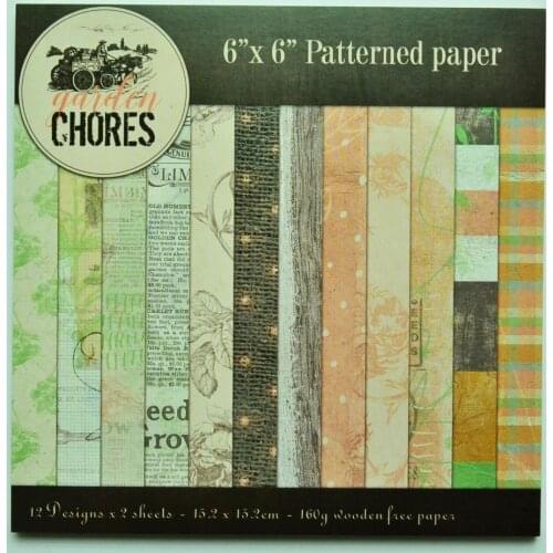 DIY Photo Album Patterned Decorative Scrapbooking Papers Crafts Art Card 6" Single Side Printed 24 Sheets /Set jf01