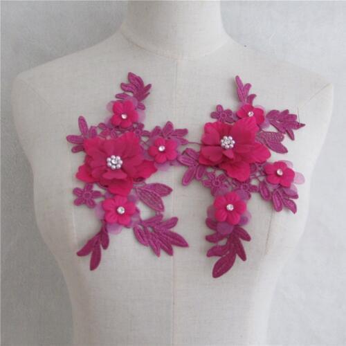 Fashion accessories DIY craft collar beautiful pink flower embroidery diy delicate decal pattern sewing clothing decoration