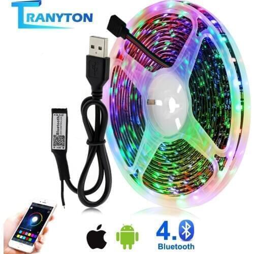 24Key/Bluetooth/Music Control 5V USB LED Strip 2835 Light Flexible 0.5M 1M 2M 3M 4M 5M RGB for TV Background Night light