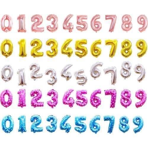 Big Number Balloon 40 inch Foil Helium Air Balloons Figures Rose Gold Silver Happy Birthday Party Decorations Kid Balls Figure