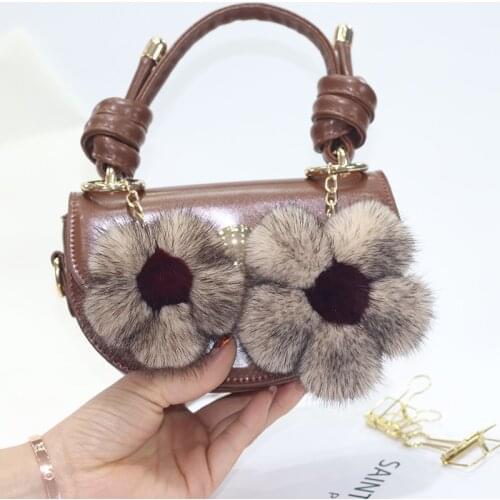 Mink Sun flower Real Fur keychain soft Genuine Fur Pom Pom Ball Bag Pendant phone Ornaments Plush Car Key Keyring For Women Gift