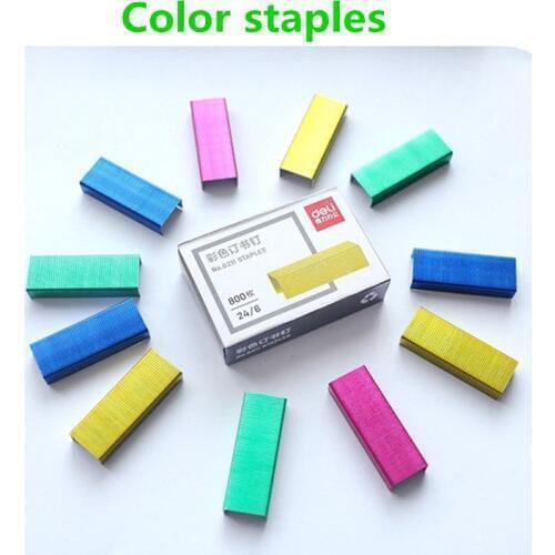 Effective 0211 Color Staples 1box 24/6 Uniform Nail 12 # Binding Staple Color Stapler Needle File Document Data Binding