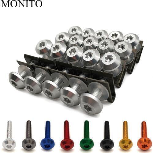 20pcs M6 Motorcycle Fairing Bolts Nuts Kit Body Fastener Clips Screws For Aprilia CAPANORD 1200 etv1000 750 sl1000 RST1000 Z800