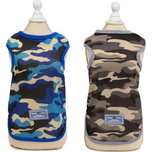 10PC/Lot Summer Pet Dog Tshirt Vest Camo Small Dogs Clothes Puppy Cat Dog Apparel For Teddy Chihuahua