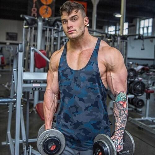 Masculino musculação tanque top camuflagem sem mangas camisa menino de secagem rápida ginásios fitness workout colete verão marc