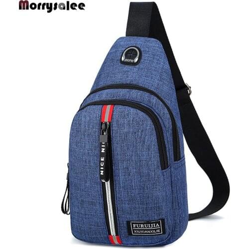 Mens Messenger Bag Shoulder Oxford Cloth Chest Bags Crossbody Casual Man USB charging Multifunction Handbag Multi-function