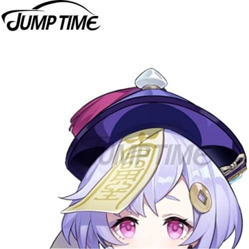 Jump Time 13 x 8.2cm For Qiqi Peeker Fine Decal Graffiti Cute Car Stickers Sunscreen Occlusion Scratch Waterproof For JDM SUV RV