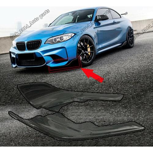 REAL CARBON FIBER FRONT BUMPER SPLITTERS LIP 2PCS FOR 2016 2017 2018 BMW F87 M2