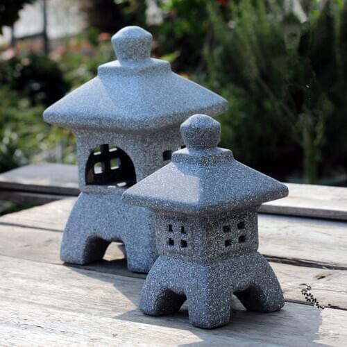 New Fashion Many Style Garden Ornament Pagoda Garden Yard Sculpture Lantern Crafts Candle Holder
