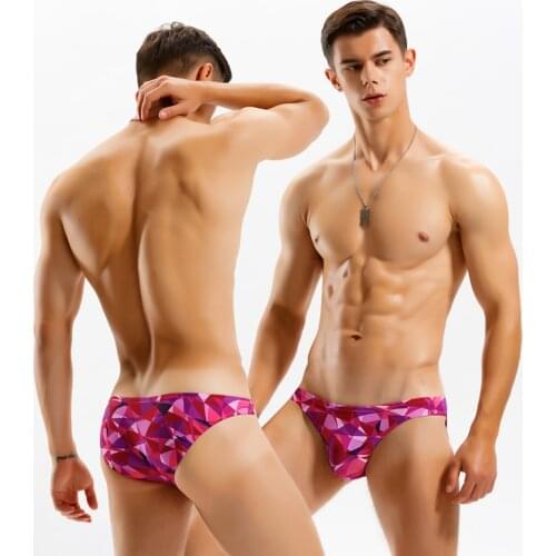 New bright tight low waist sexy swimwear 2021 men pool party bikinis swim briefs trunks men swimsuits different penis pouch size