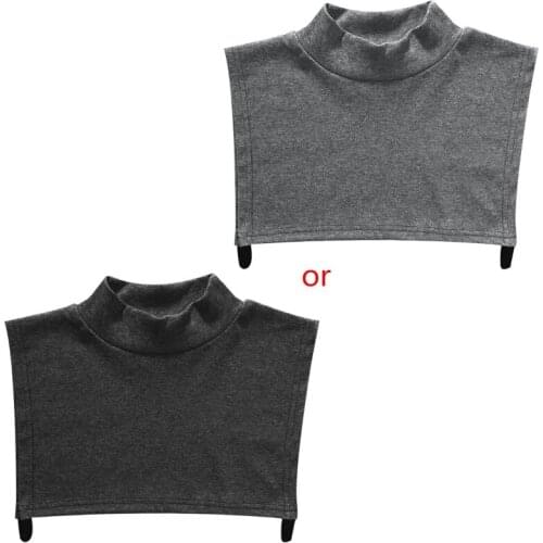 Unisex Solid Color Turtleneck Half Top Dickey Detachable Fake Collar Neck Warmer