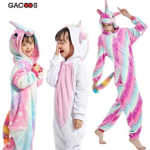Kugurumi Pajamas Unicorn Kids Animal Women Pajamas For Boys Girls Baby Pyjamas Panda Onesie Kids Boys Jumpsuit Winter Sleepwear