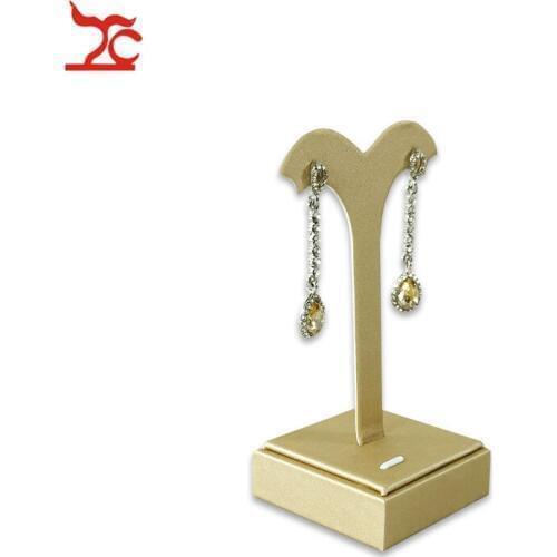 Tree Shape Earrings Organizer Holder Gold PU Stud Earring Jewelry Display Storage Stand Counter Earring Display Rack