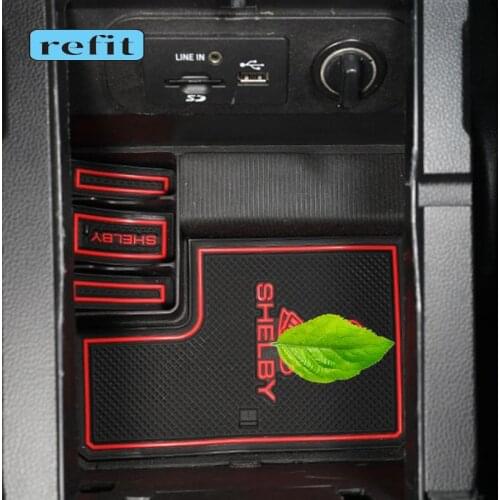 Full set Car Coasters For Ford Mustang 15-20 water cup trough door trough armrest box decoration accessories