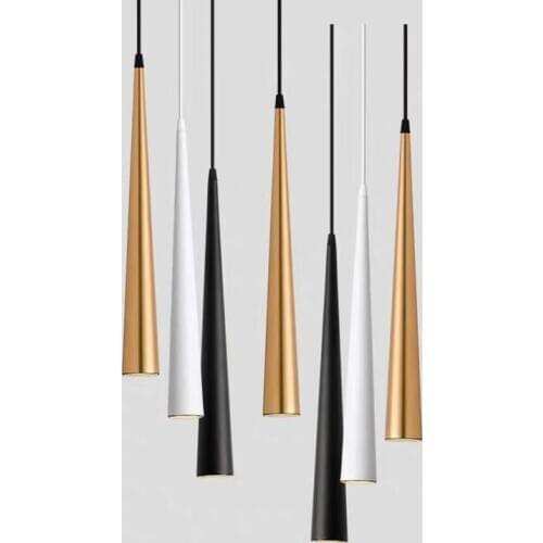 27cm 46cm 5W COB LED Modern Pendant Light Cone Aluminum Spotlight Hang Lamp for Living Room Bar Cafe Droplight Fixture Home