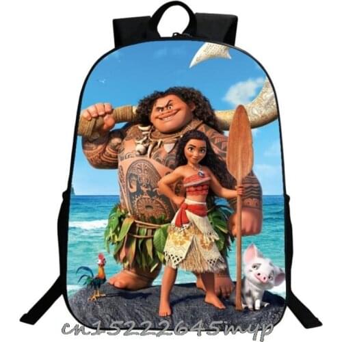 Disney Cartoon Moana Funny print Moana Backpack Men School Bags Women Bag Travel Laptop bag