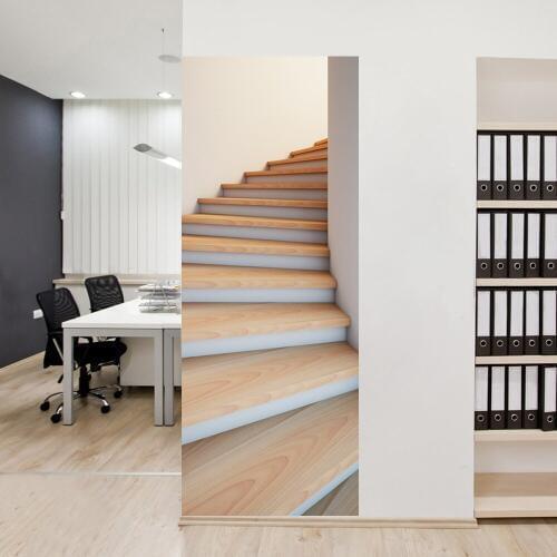 Self Adhesive 3D Wallpapers Door Wall Fridge Sticker PVC Removable Stair Decals Staircase Print Wallpaper Home Living Room Mural