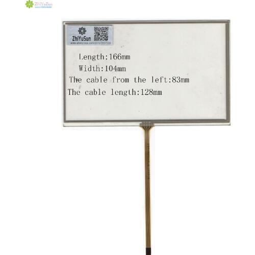 ZhiYuSun 166mm*104mm KDT-3231 7inch 4lines NEW touch screen panel 166*104 TOUCH glass sensor for DVD car the cable length 128mm
