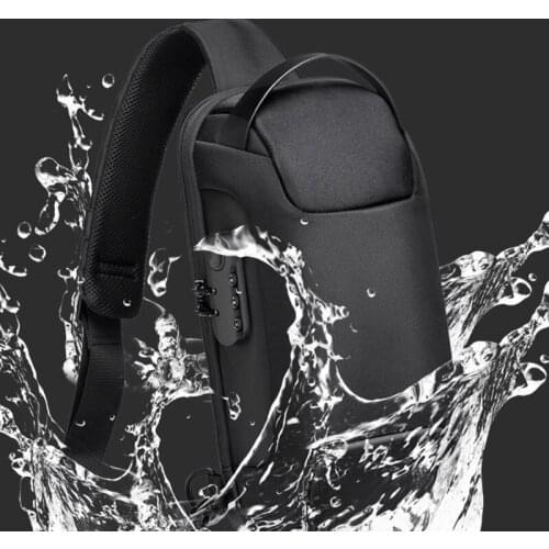 Mens Waterproof USB Oxford Crossbody Bag Anti-theft Shoulder Sling Multifunction Short Travel Messenger Chest Pack For Male