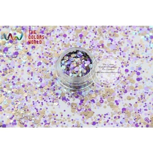 RFI321-182 Mix Colors Dot shapes round Glitter for nail art ,nail gel,makeup and DIY decoration
