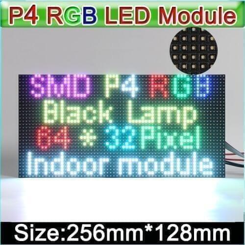 P4 Indoor Full Color LED Displays Module,Full color LED Signs SMD RGB P4 Led Panel,LED Matrix 256mm*128mm / 128mm *128mm