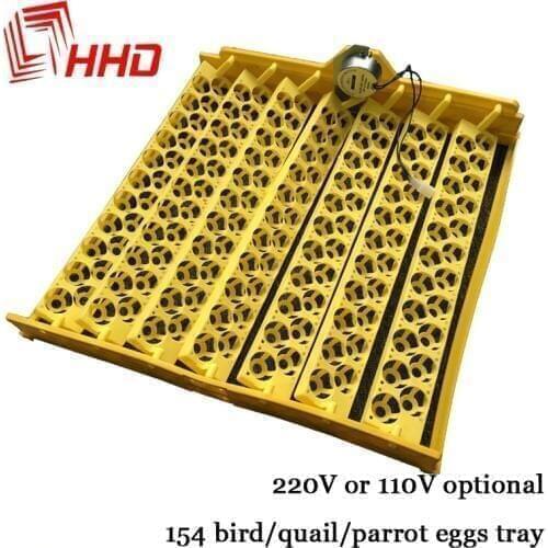 Wholesale 154 pcs Quail Parrot Pigeon Small Bird Snake Hatcher Automatic Turn Plastic Incubator Trays with Turning Motor