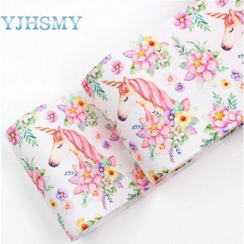 YJHSMY I-18428-10 10 yard 75 mm Color Cartoon Printed grosgrain ribbons,DIY handmade Hair accessories Material wedding gift wrap