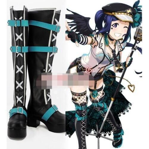 Anime Cosplay Shoe Love Live Sunshine Aqours Matsuura Kanan Punk Rock Shoes Women Knee Length Boots A