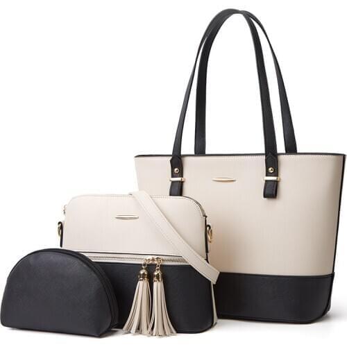 Women Pu Leather Handbags High Quality 3 Pieces Tote Messenger Bags Large Capacity Ladies Shoulder Crossbody Bags for Women New