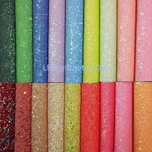 1PC 21X29CM Fluo Neon Chunky Glitter Leather For Making Bows Accessories LEOsyntheticoDIY GM3019D