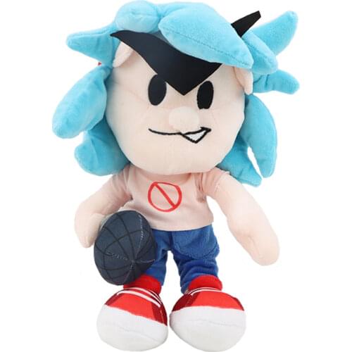 35cm Friday Night Funkin Boyfriend Plush Toy Hot Game Blue Hair Boy Doll Soft Stuffed Figure Doll Girls Kids Birthday Gifts
