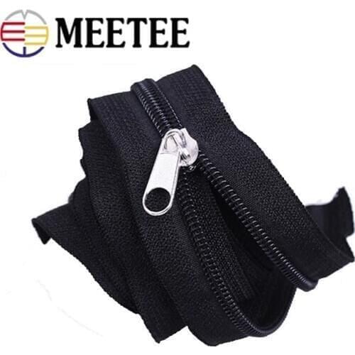 40Meter 3#5# Black White Nylon Zippers Plastic Coil Zip with 40pcs Slider for Handbags Clothing DIY Sewing Accessories