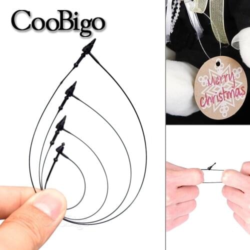 1000pcs 3/5/7/9 Inch Transparent Black White Plastic Loop Locks Snap Lock Pin Security Tag Label Tags Fastener Garment Accessory