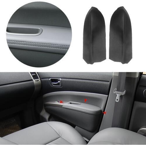 2pcs Car Front Door Armrest Panel Cover Microfiber Leather Interior Sticker Trim For Toyota Prius 2004 2005 2006 2007 2008 2009