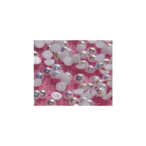 5mm AB white flat back pearl