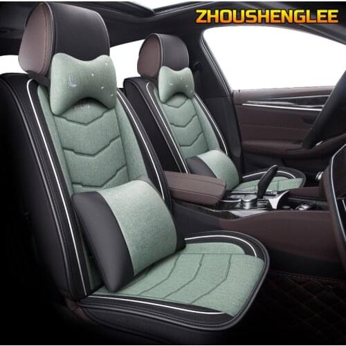 ZHOUSHENGLEE Flax car seat covers for chevrolet lacetti nissan navara d40 audi a3 8p ford mondeo mk3 camry 50 seat cover cars