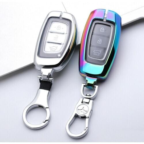 Zinc Alloy Car Key Case For Hyundai Elantra Mistra ix25 New Tuscon ix35 2016 Auto Smart Remote Fob Protector Cover Keychain Bag