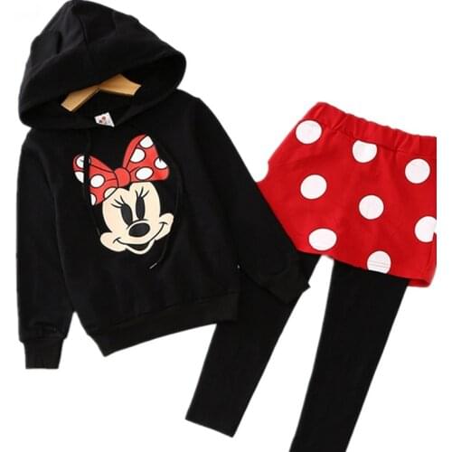 Kids Clothes Cartoon Mickey Minnie Printed Autumn Hoodies Tops&pants Girls Clothing Set Boys Twins Toddler Children Clothes