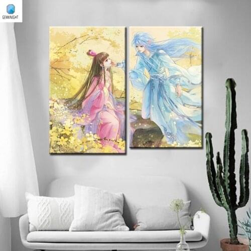 Diy hand oil painting Elves animation digital paint by numbers Traditional Chinese coloring by numbers painting gift for friends